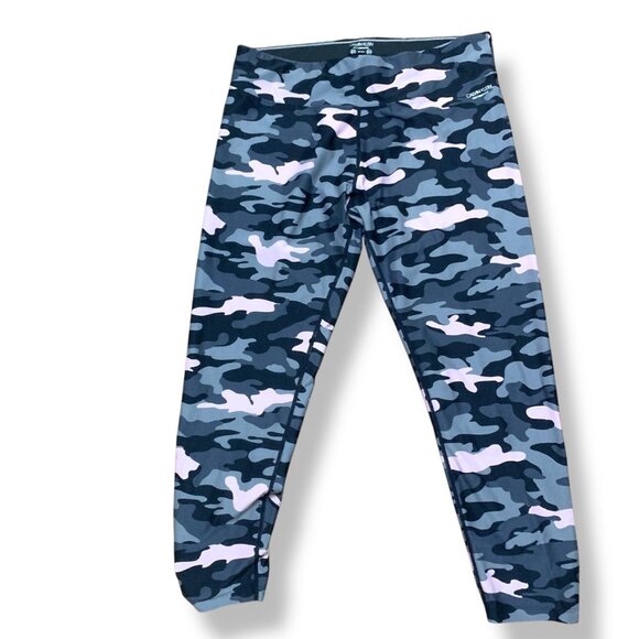 Calvin Klein Performance Leggings Lot of 2 Camouflage Pink Blue Gray Wicking LG - Picture 9 of 16